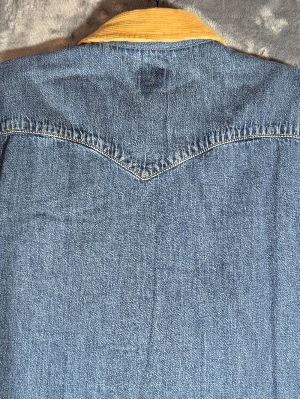 NWT Levis The Western Standard Fit Denim Pearl Snap Shirt Corduroy Collar S Blue - Picture 8 of 13